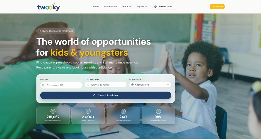 Twooky: Find daycare, preschools, sports, and camps near you